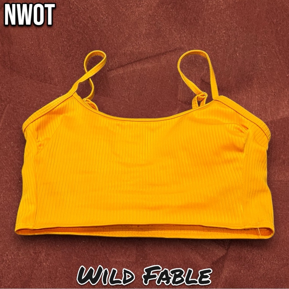 NWOT Wild Fable Mustard Yellow Crop Top Tank Top with Adjustable straps